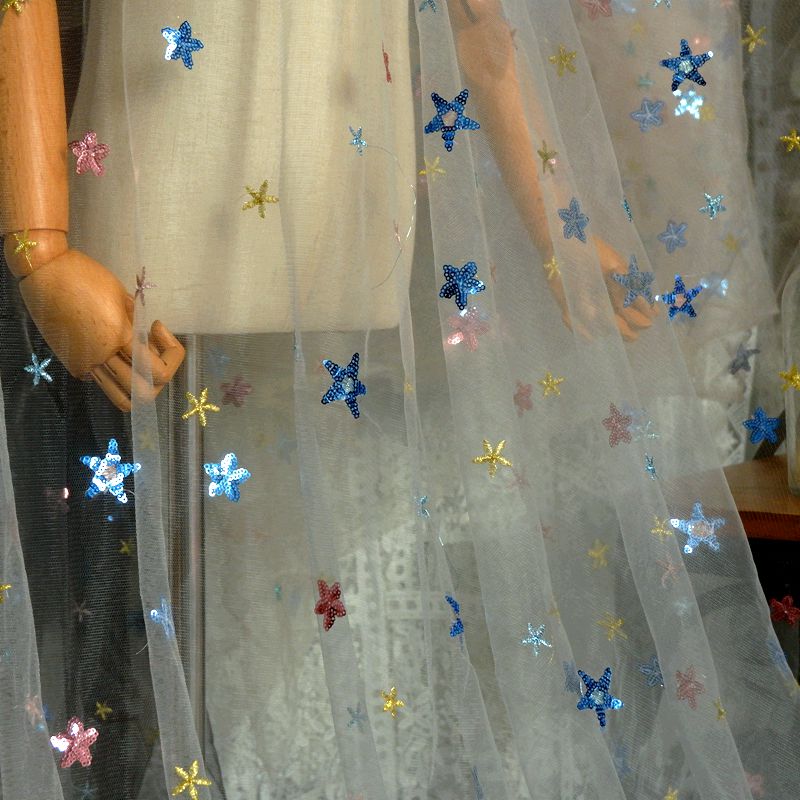 50x150cm Embroidered Star Net  - Baby Clothing Organic avaliação e preço