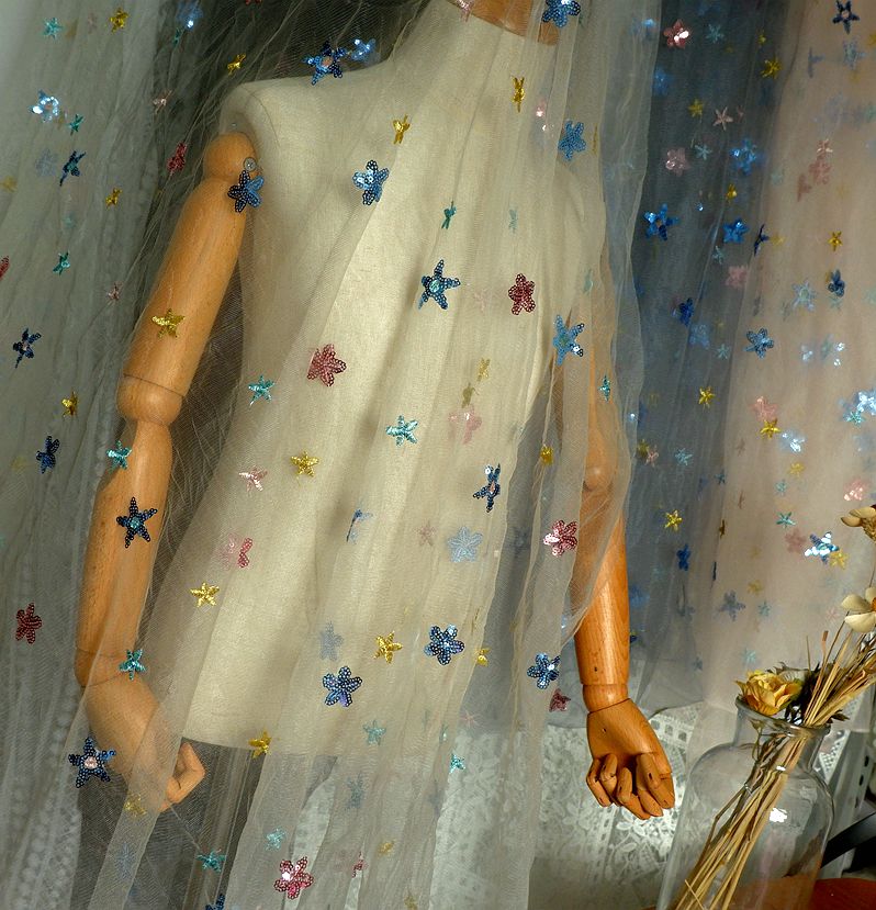 50x150cm Embroidered Star Net  - Baby Clothing Organic avaliação e preço