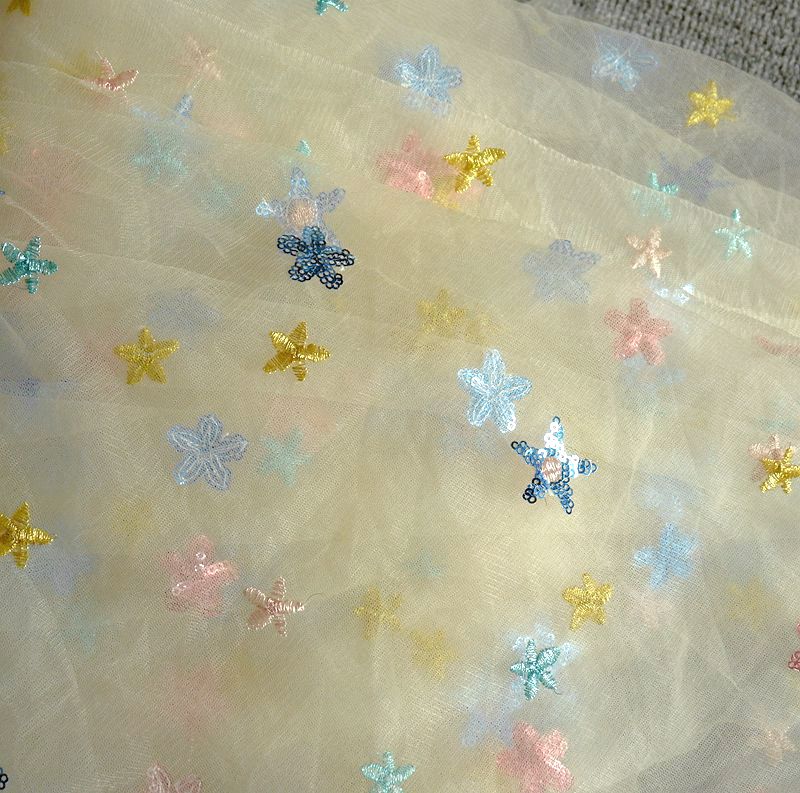 50x150cm Embroidered Star Net  - Baby Clothing Organic avaliação e preço